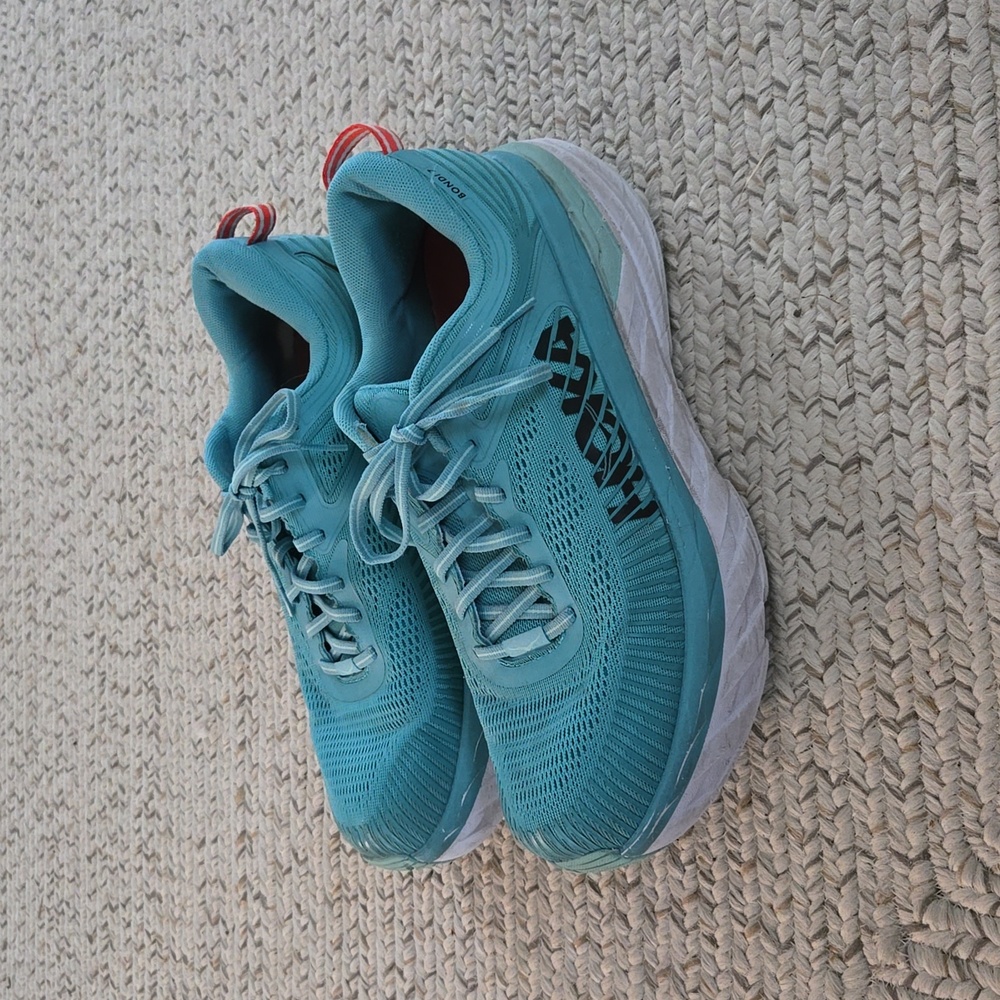 HOKA ONE ONE Bondi 7 Aquarelle Blue Running Shoes 1110519 AEBL Women's Size 10.5